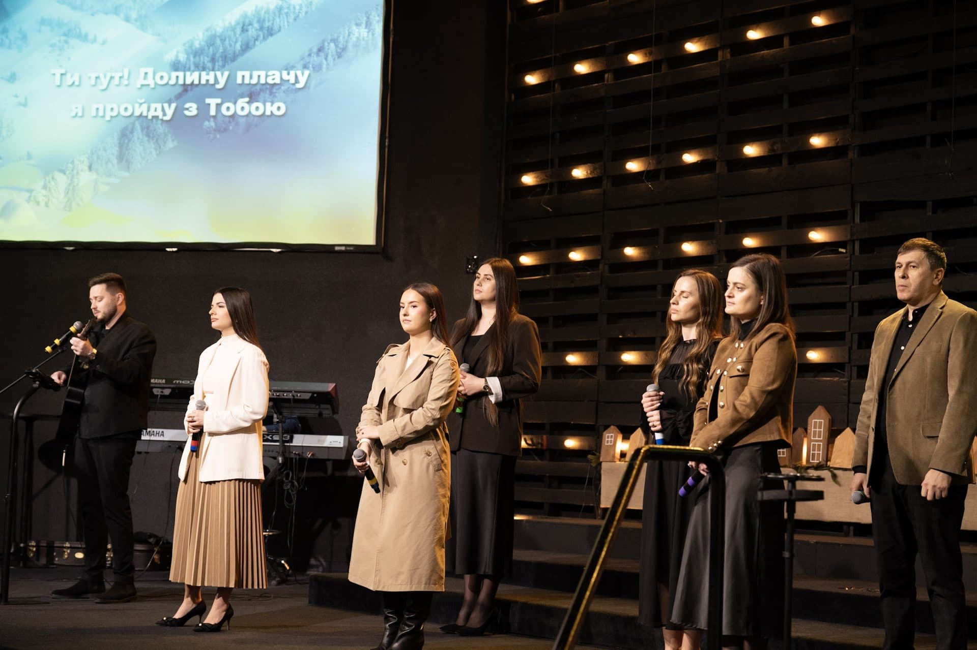 The worship team leading a Sunday service at Ark Church